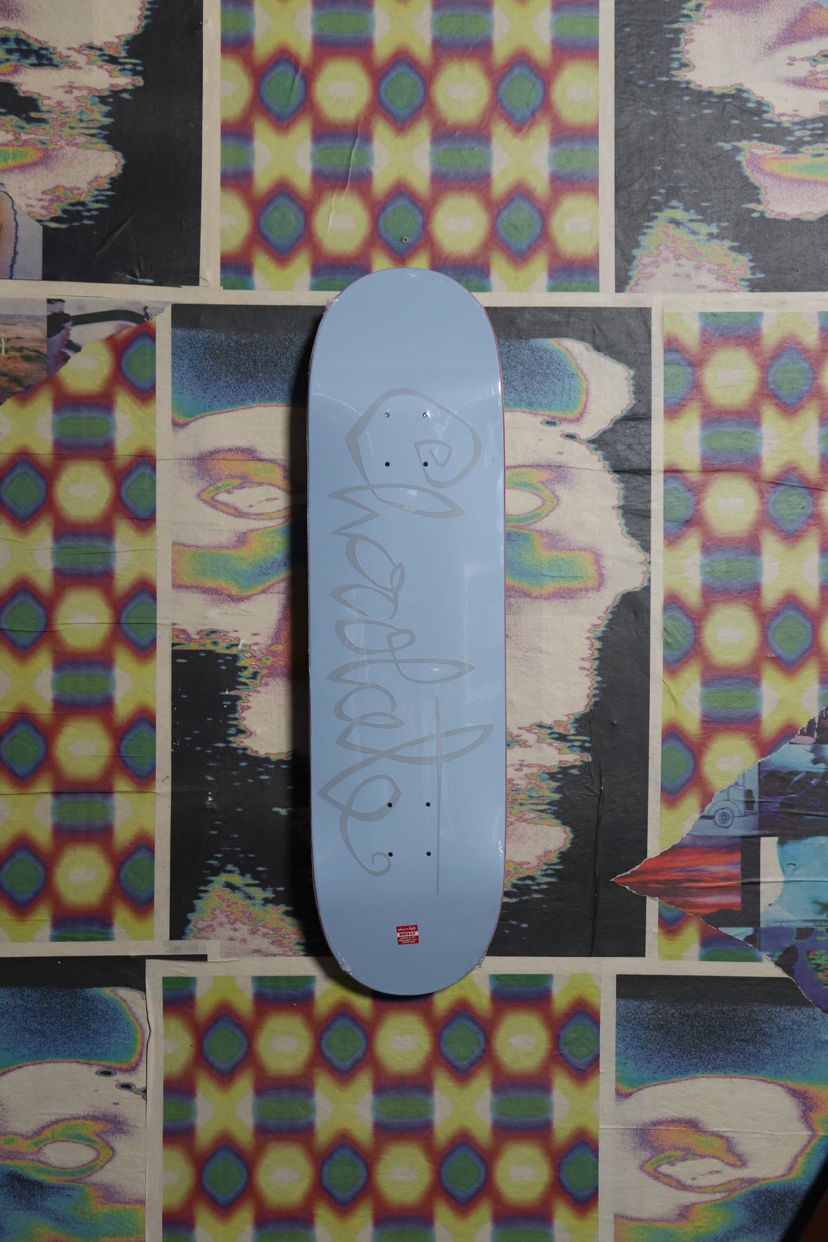 Chocolate “Script” (Baby Blue) Deck 8.5