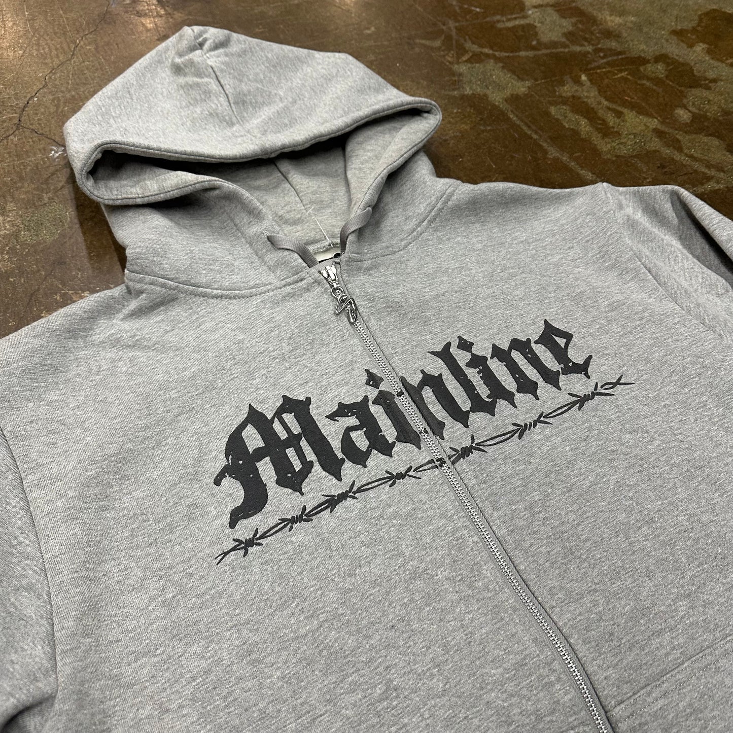 Mainline Wire Grey Zip-Up Hoodie