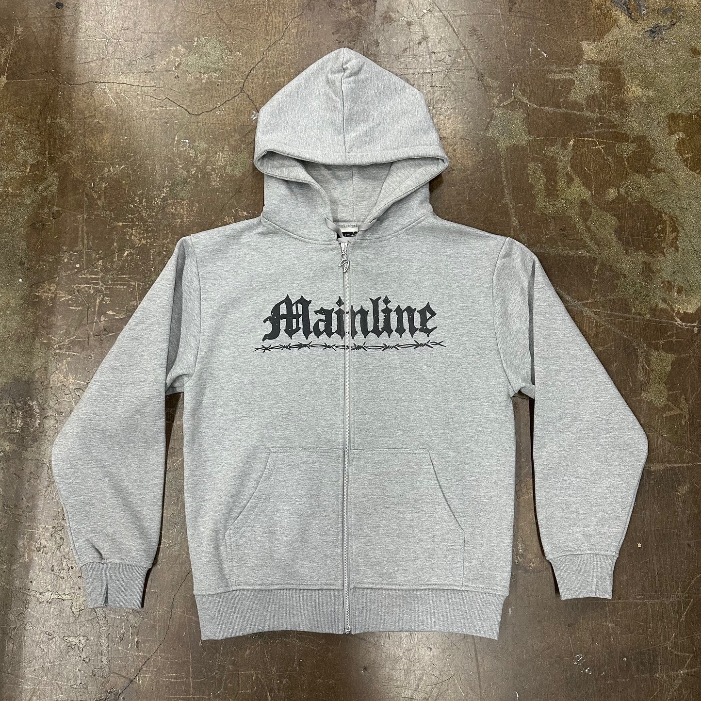 Mainline Wire Grey Zip-Up Hoodie