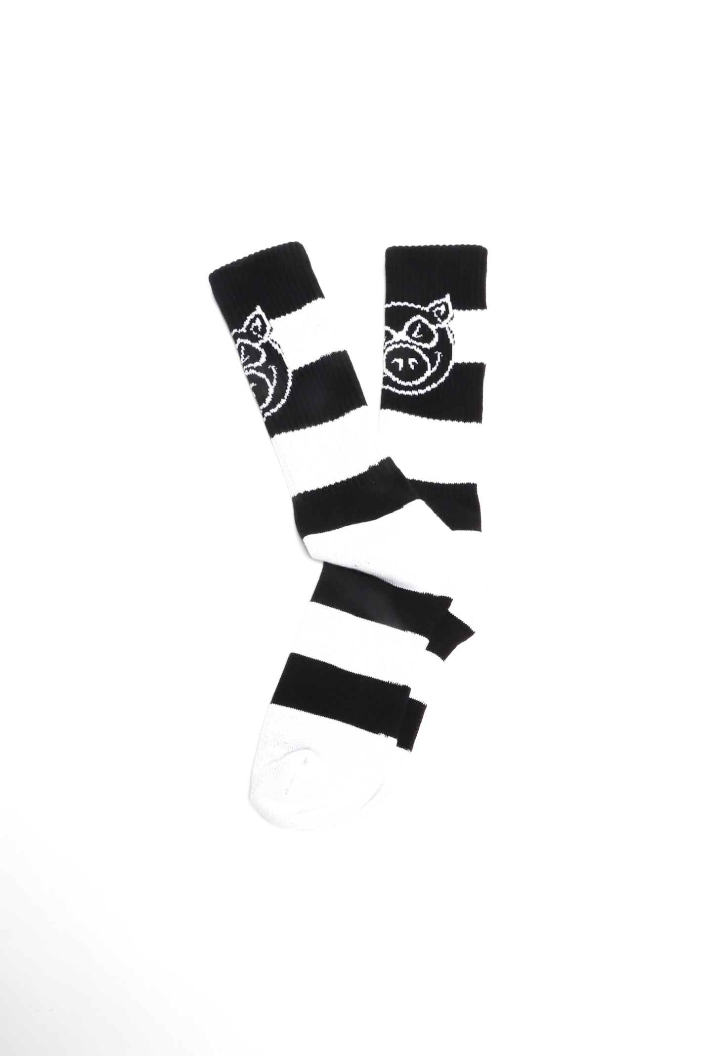 Pig “Pig Head” Socks (Black/White)