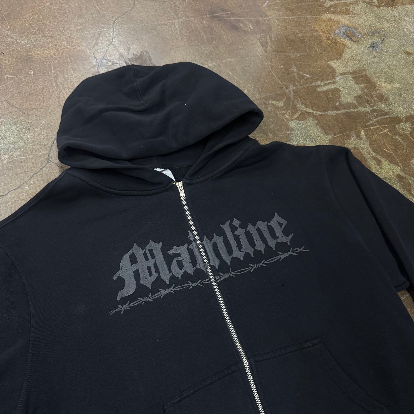 Mainline Wire Black Zip-Up Hoodie