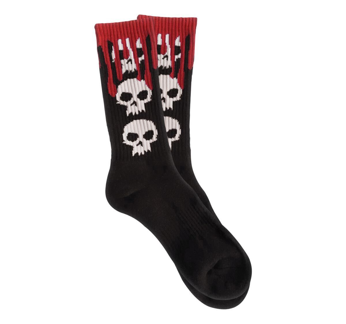 Zero “3 Skull Blood” Black Socks