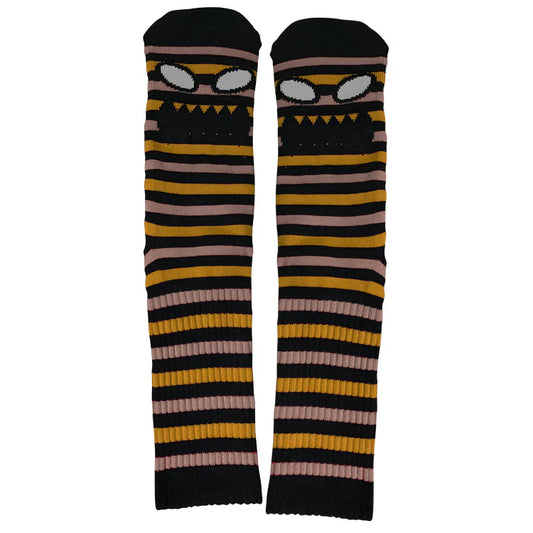 Toy Machine “Monster Mini Stripe” Sock (Black/Pink/Yellow)
