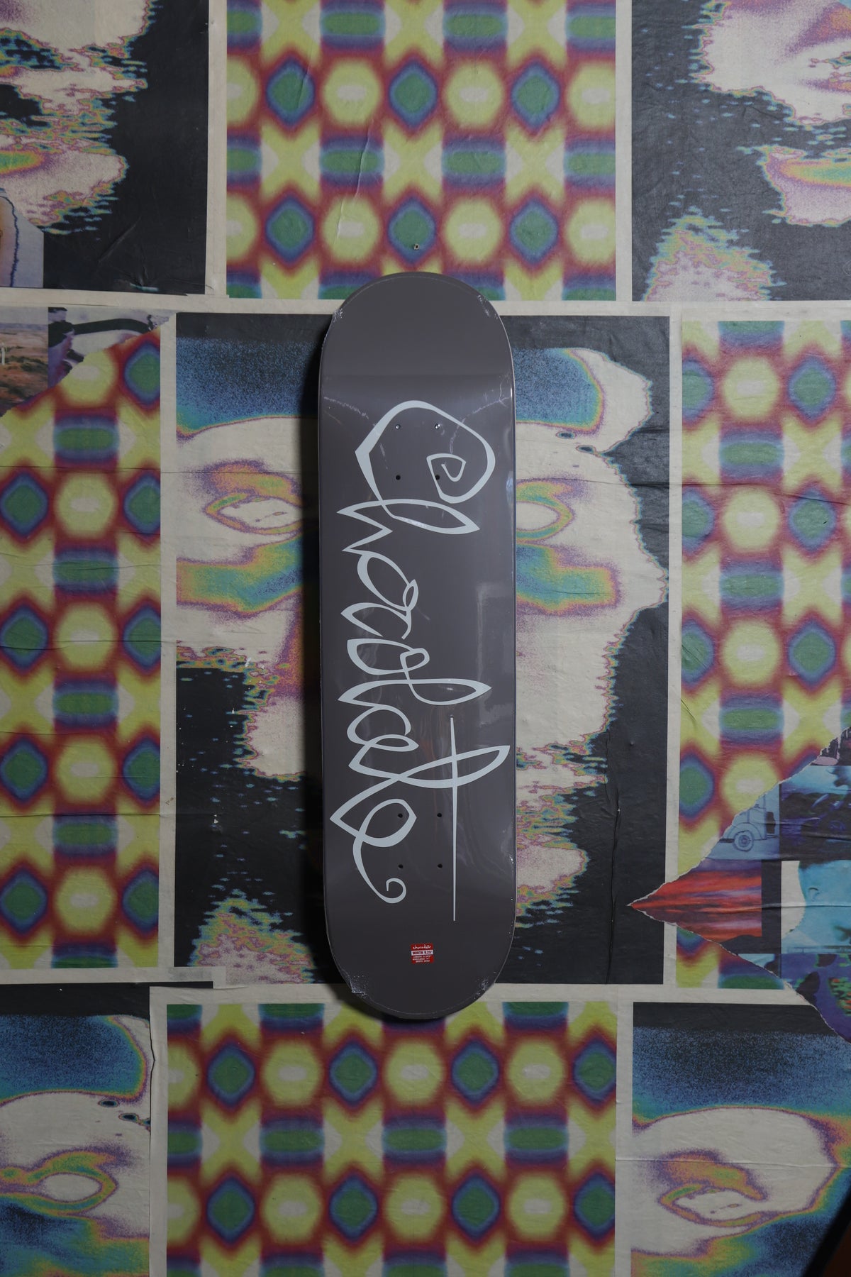 Chocolate “Script” (Grey) Deck 8.25