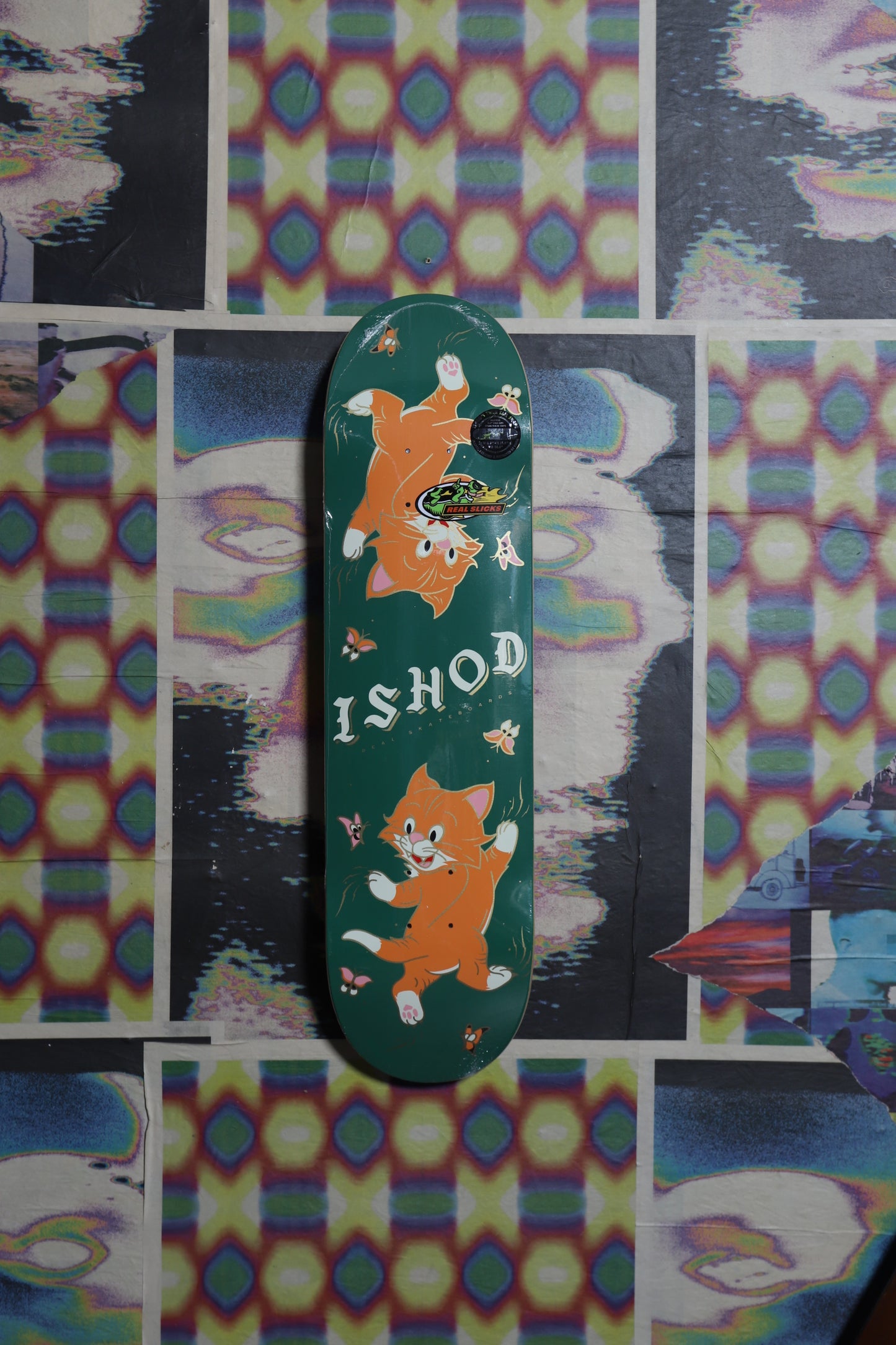 Real “Ishod Kitty” (Green) “Slick” Twin Deck 8.3
