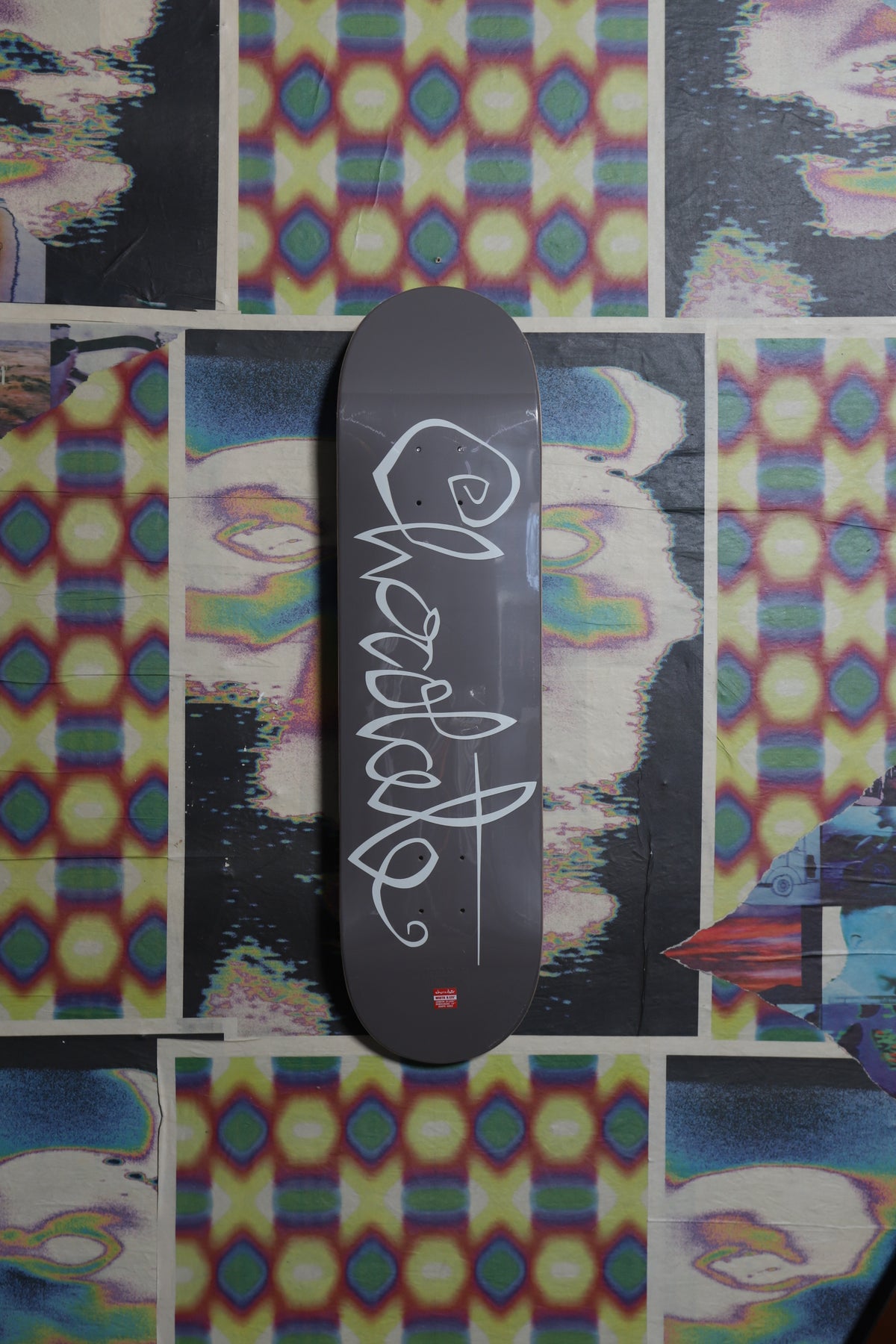 Chocolate “Script” (Grey) Deck 8.125