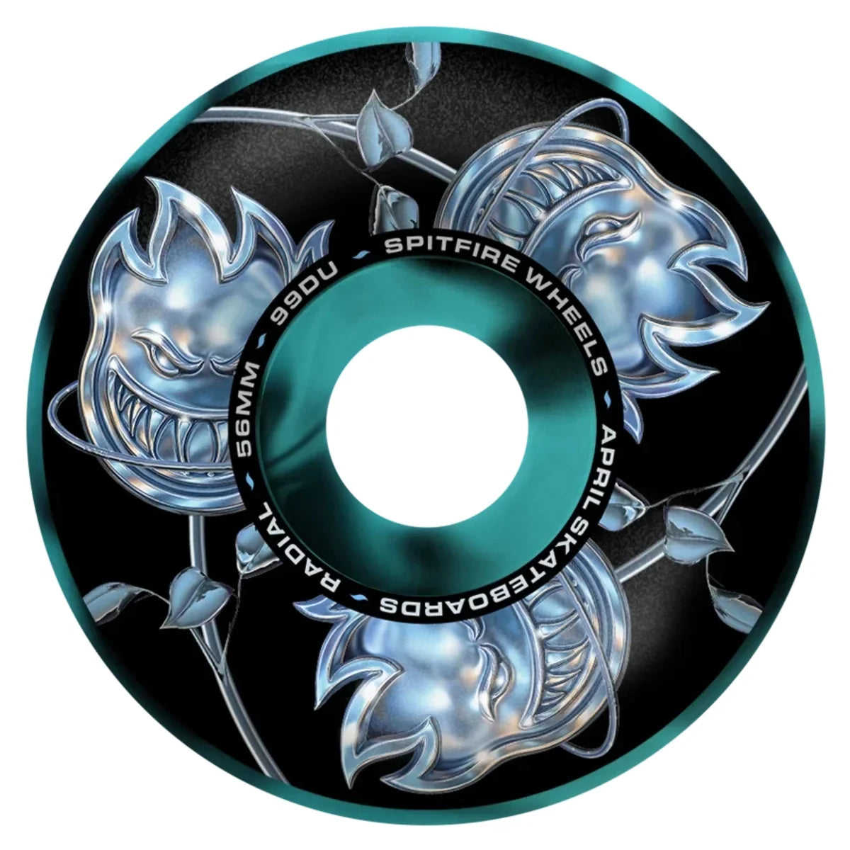 Spitfire X April F4 99a “Radial” (Teal/Black) 56mm Wheels