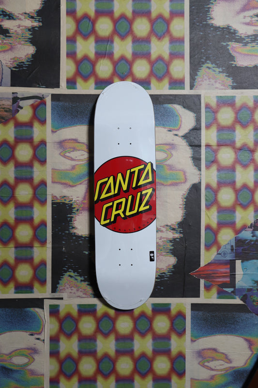 Santa Cruz “Dot” (White) Deck 8.5