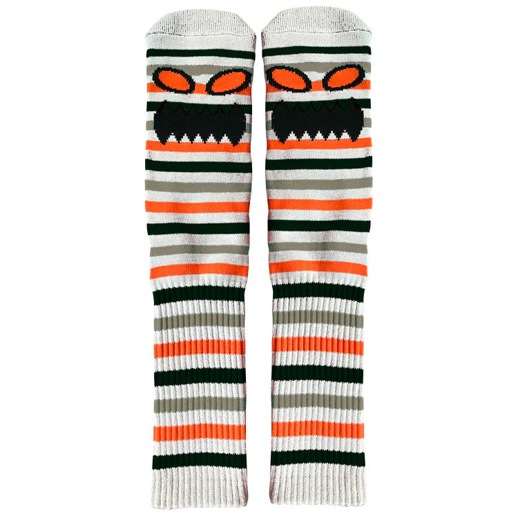 Toy Machine “Monster Mini Stripe” Sock (Grey/Orange/Black)
