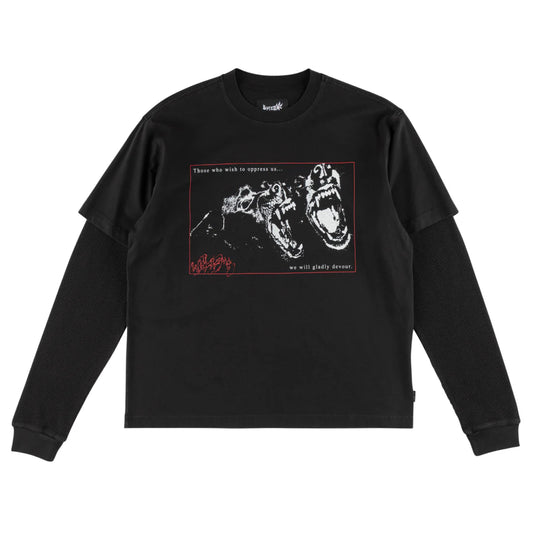Welcome “Snarl” Layered Shirt (Black)