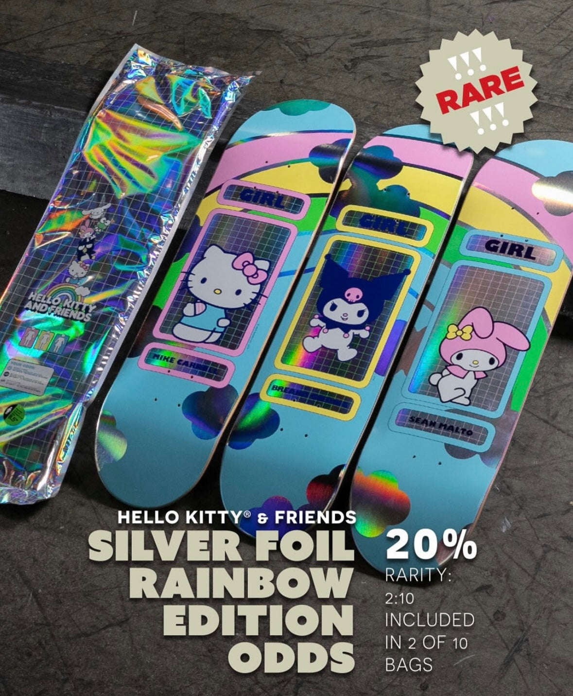 Girl Geering Hello Kitty Rainbow Kuromi Deck 8.0