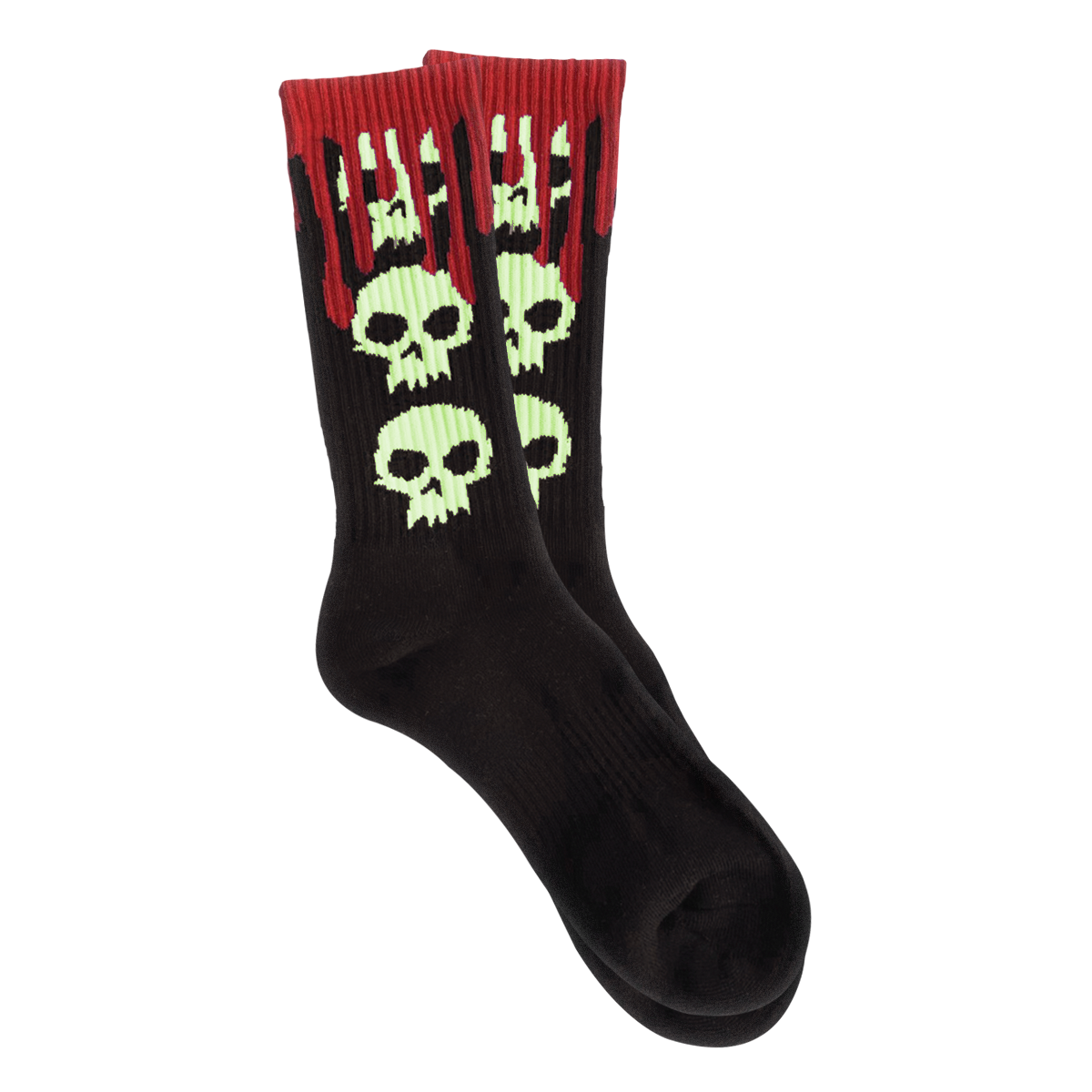 Zero “3 Skull Blood” Black / Glow in the dark  Socks