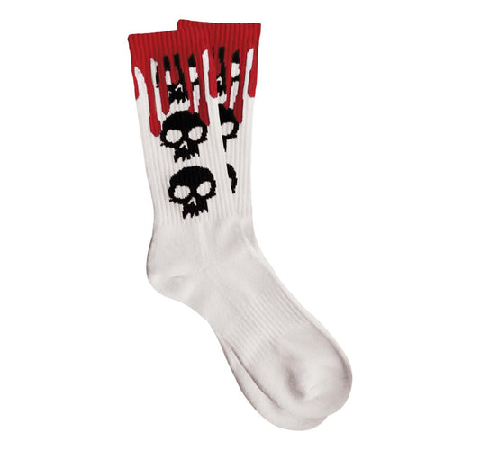 Zero “3 Skull Blood” White Socks